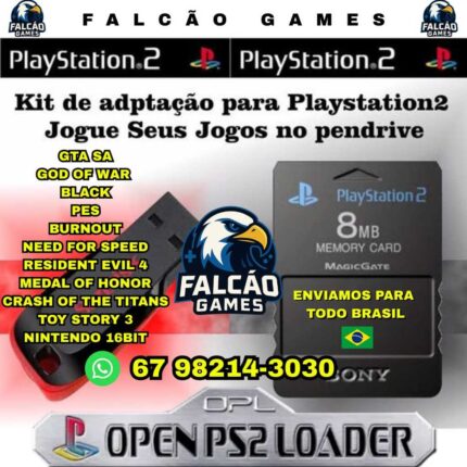 OPL Completo com Pendrive + Memory Card e Jogos